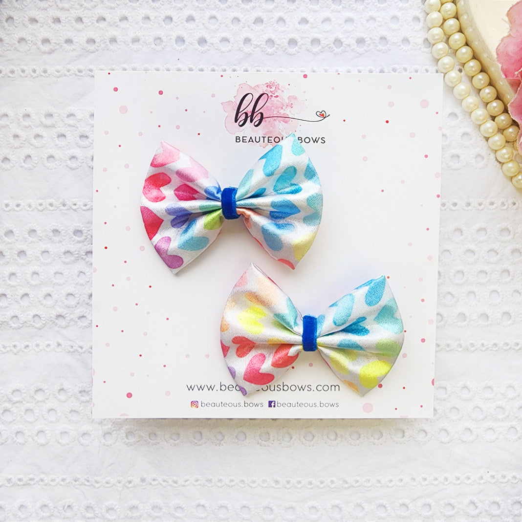 Confetti Hearts Satin Mini Bow Set