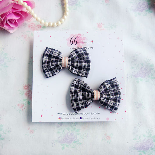 Cotton Checks Bow Set