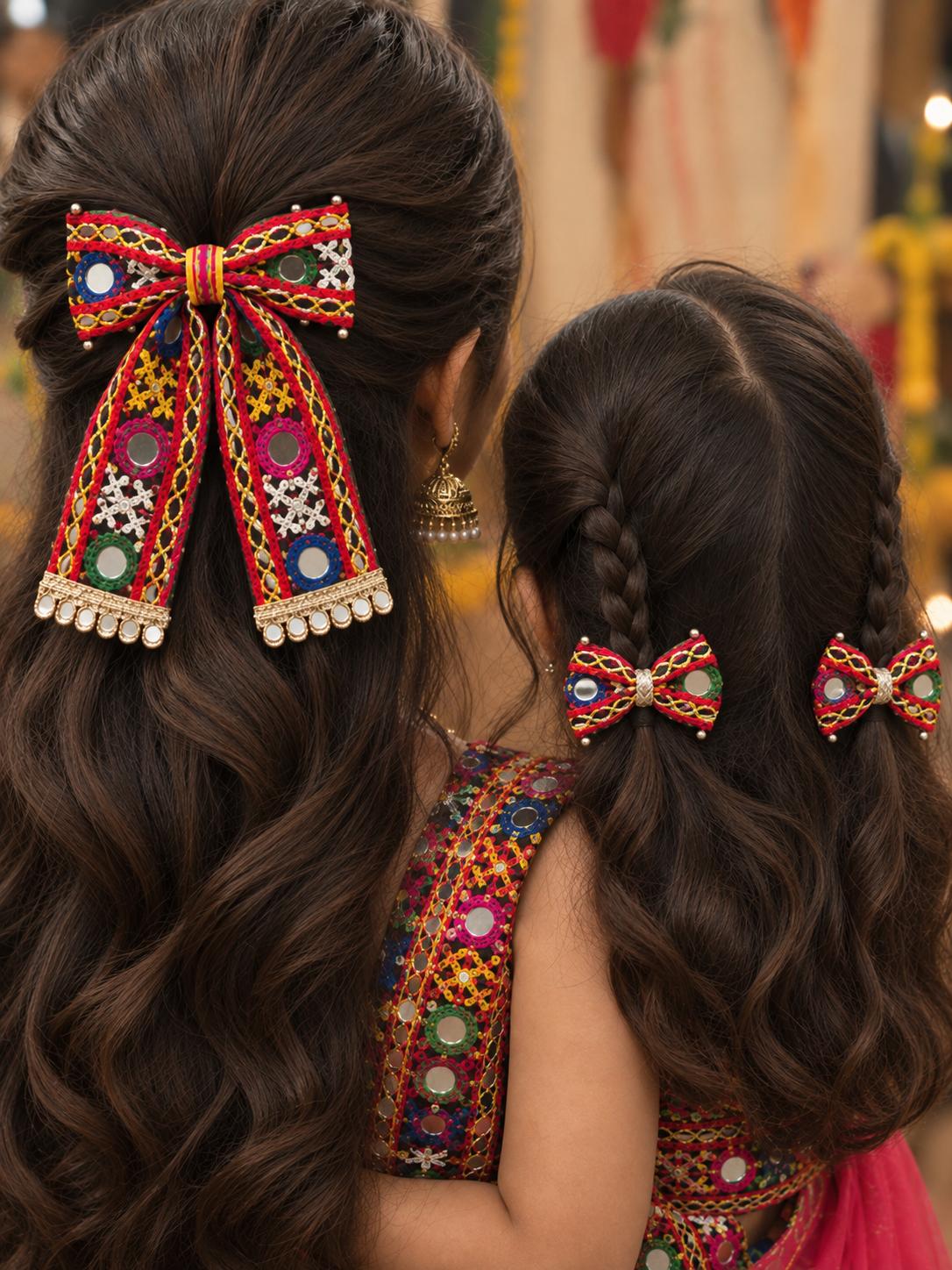 Dholida Mom & Daughter Navratri Bow Set