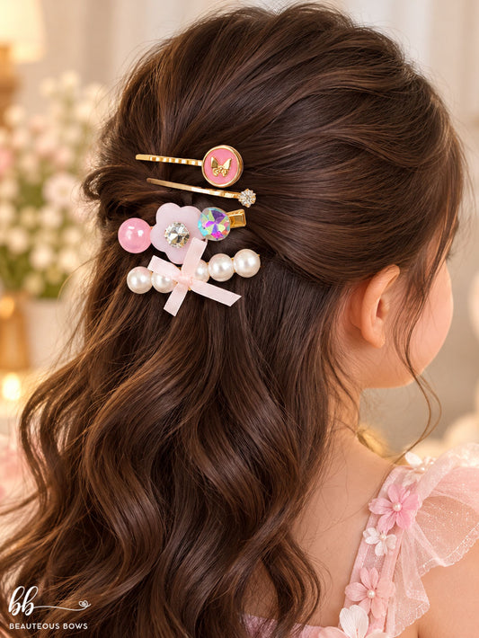 Pink Party Clip Set of 4