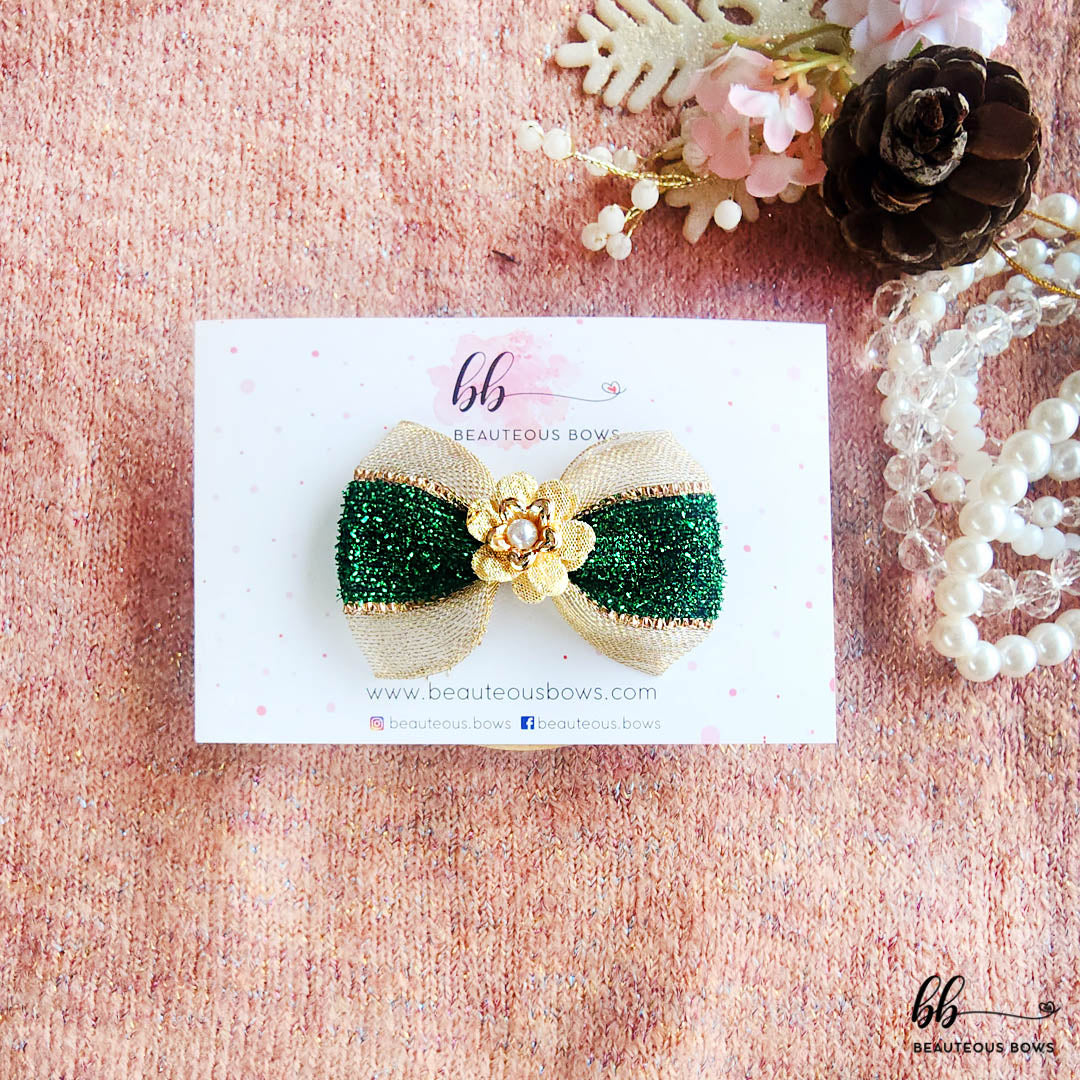 Emerald Sparkle Bow