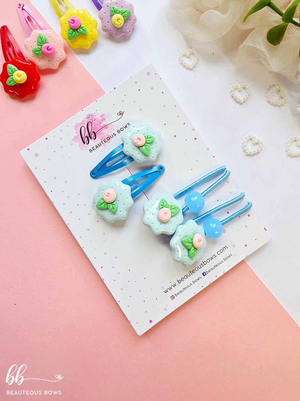 English Flower Charm Hairtie & Tic Tac set