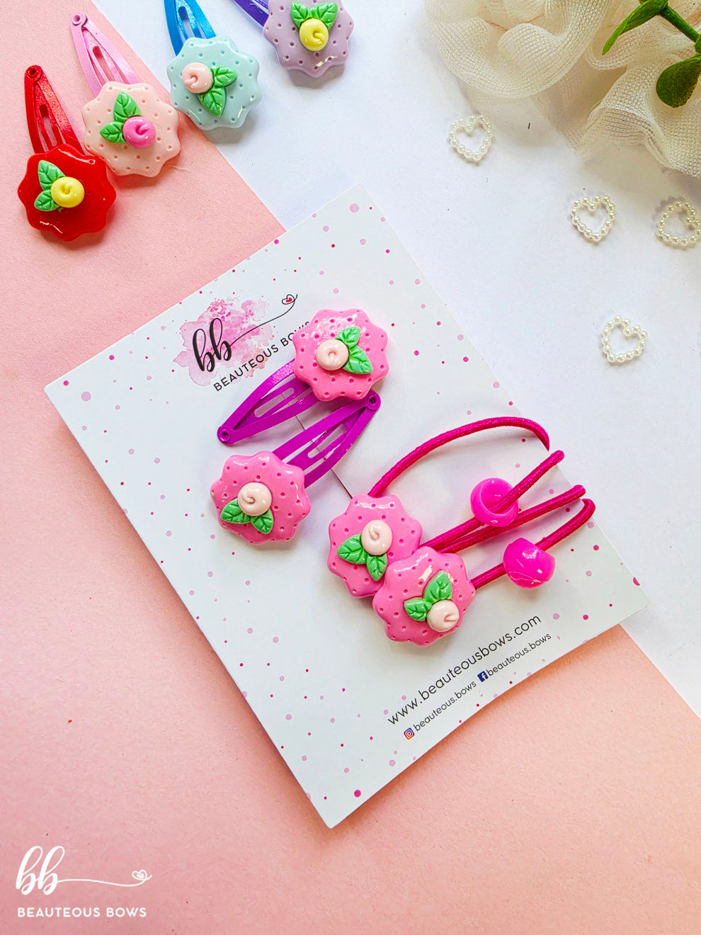 English Flower Charm Hairtie & Tic Tac set