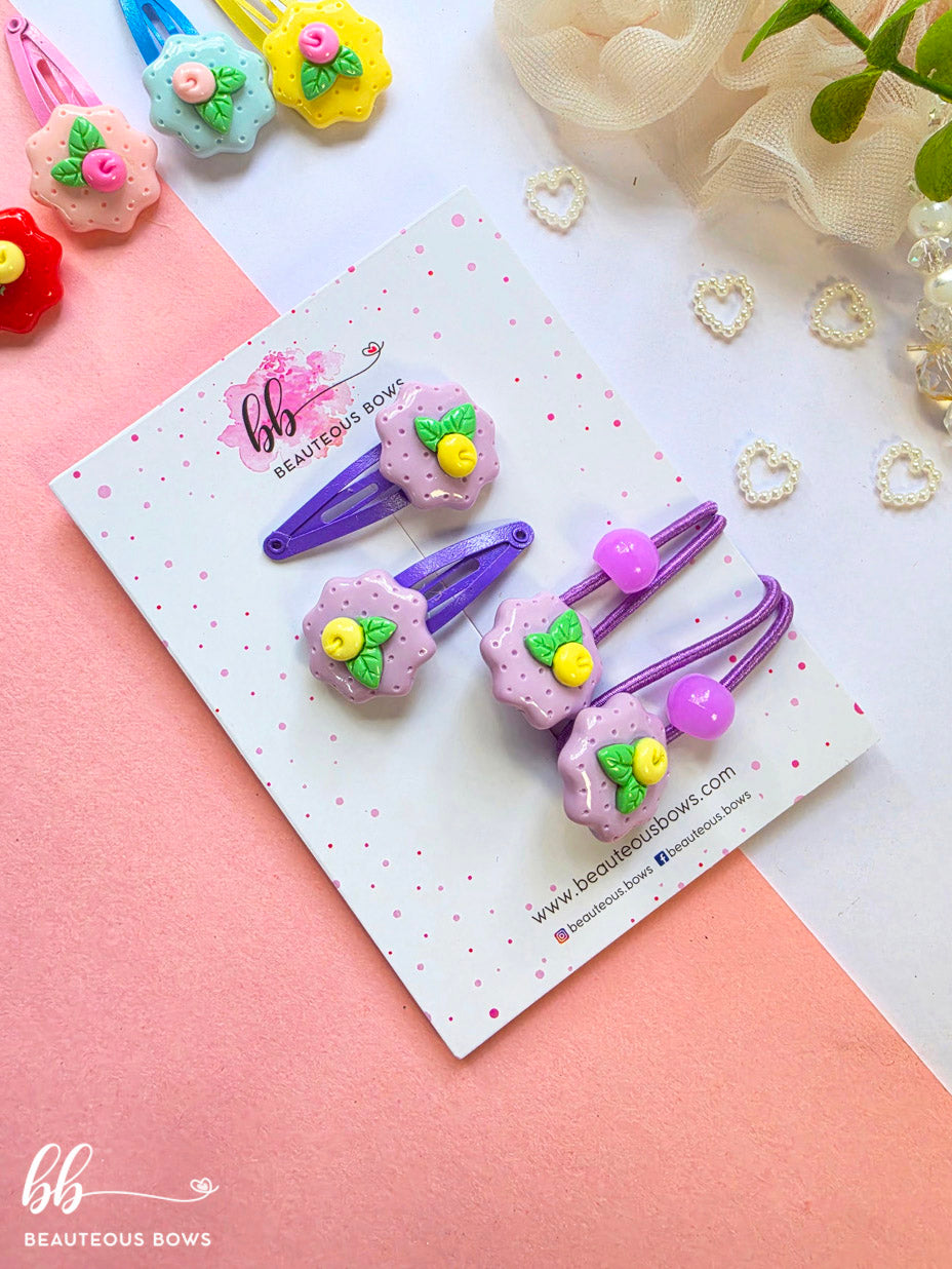 English Flower Charm Hairtie & Tic Tac set