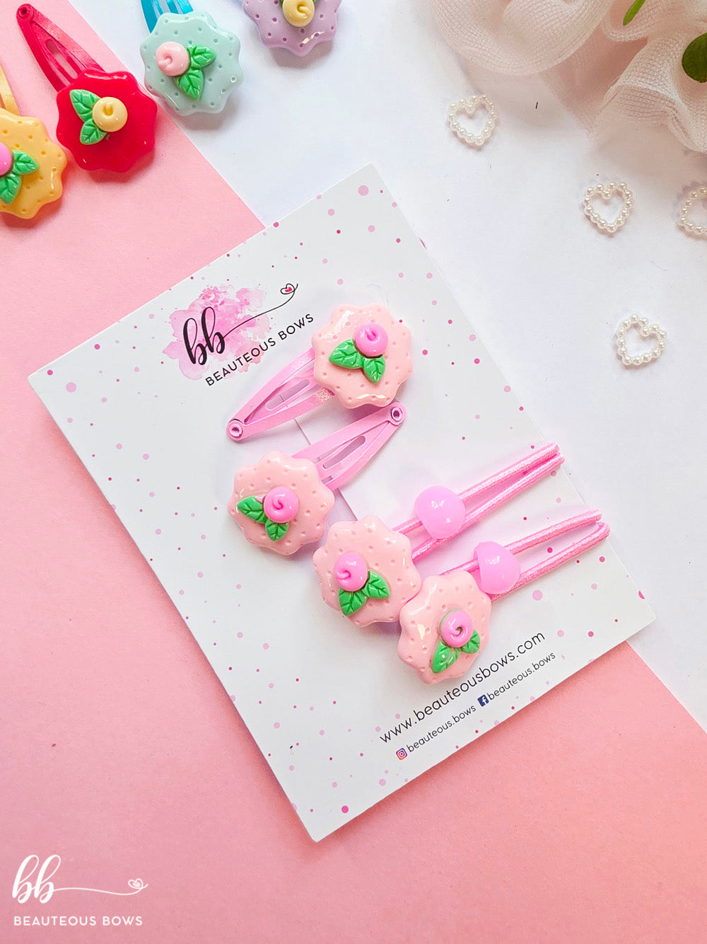 English Flower Charm Hairtie & Tic Tac set