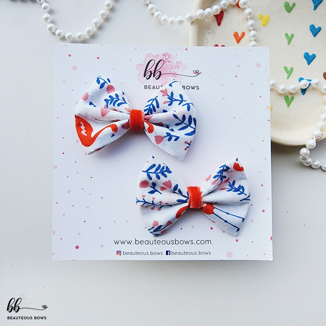 Flamingoes Mini Hair Bow Set