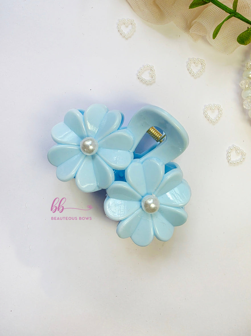 Pastel Double Floral Claw Clip
