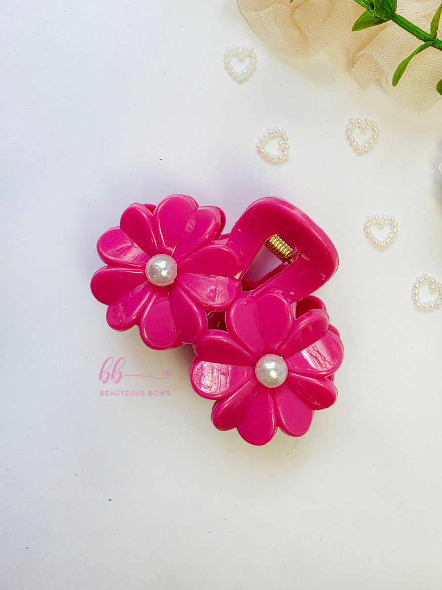 Pastel Double Floral Claw Clip