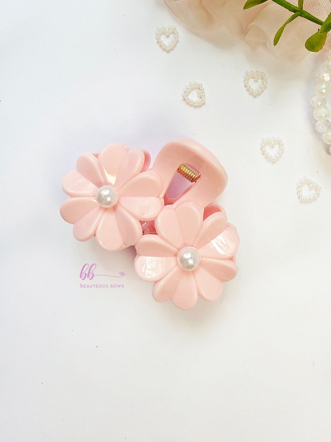 Pastel Double Floral Claw Clip