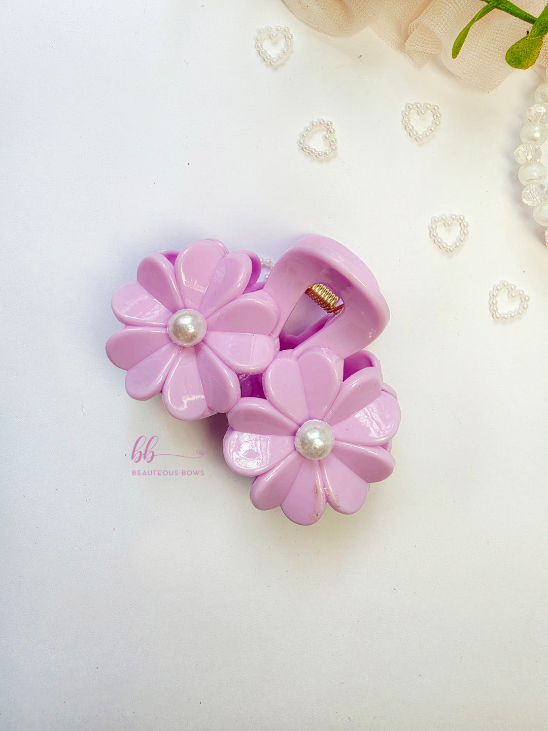 Pastel Double Floral Claw Clip