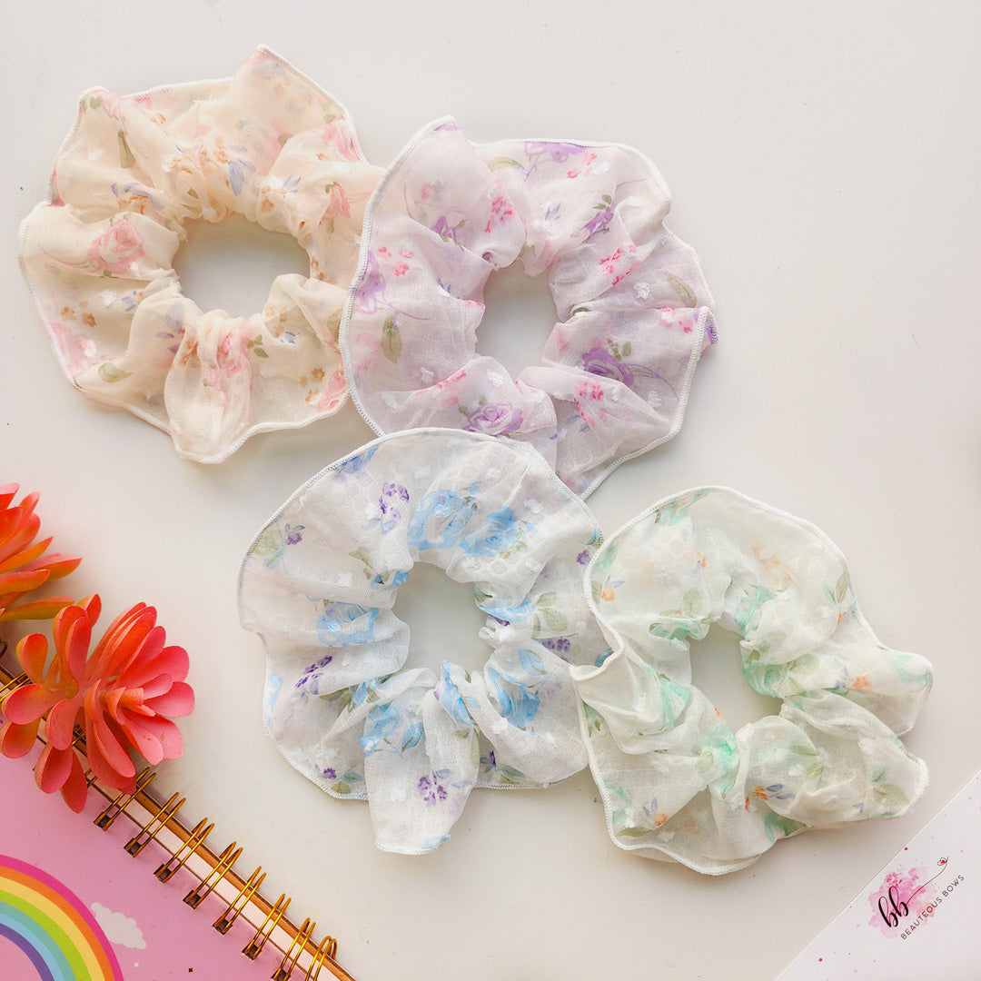 Floral Whisper Scrunchie Set