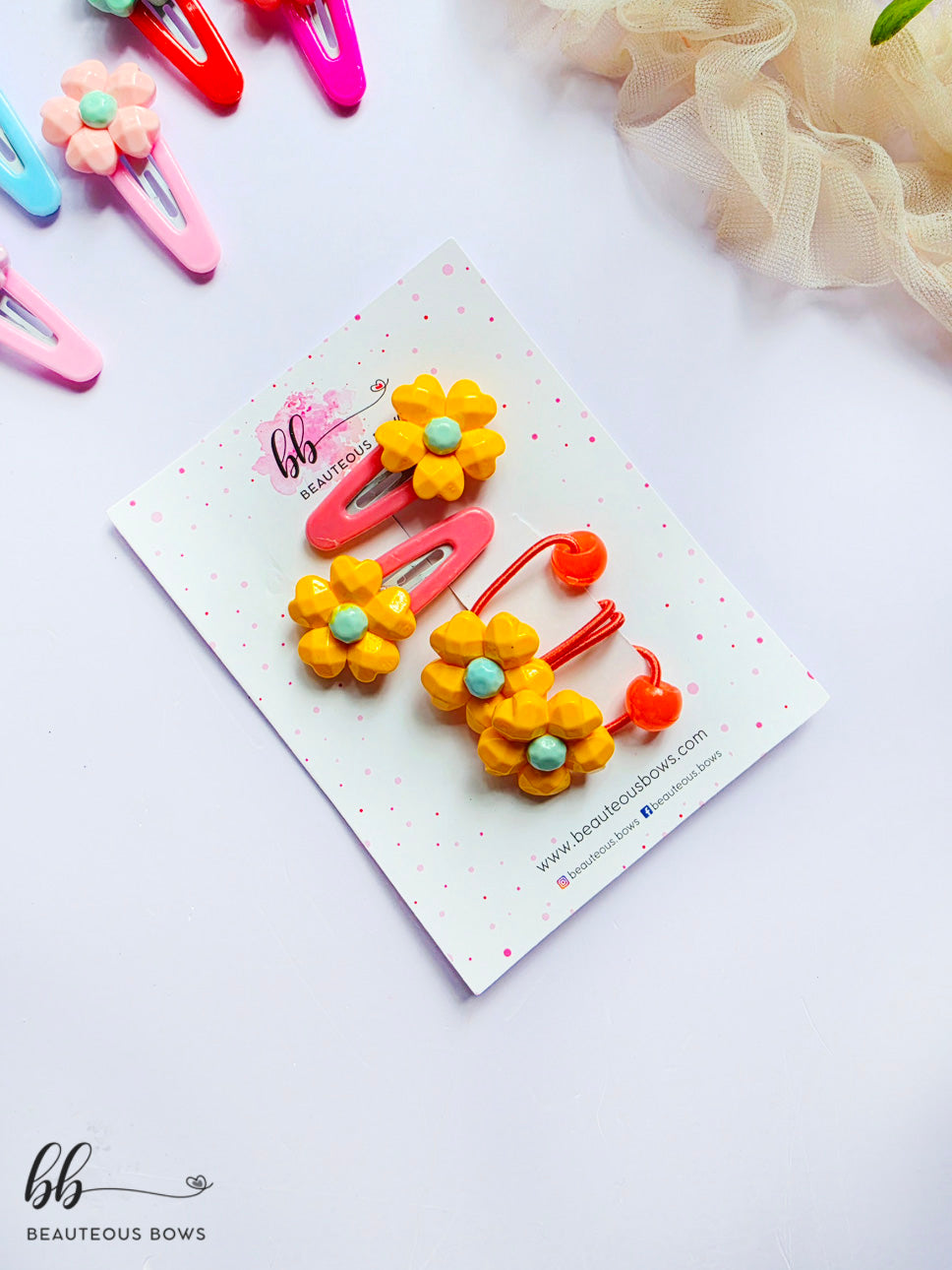 Flower Hairtie & Tic Tac Set