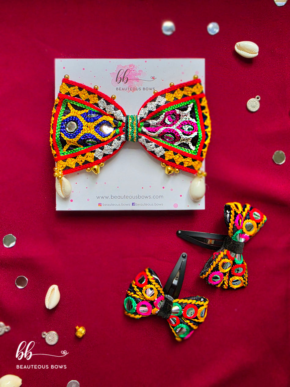 Gamthi Mom & Daughter Navratri Bow Set