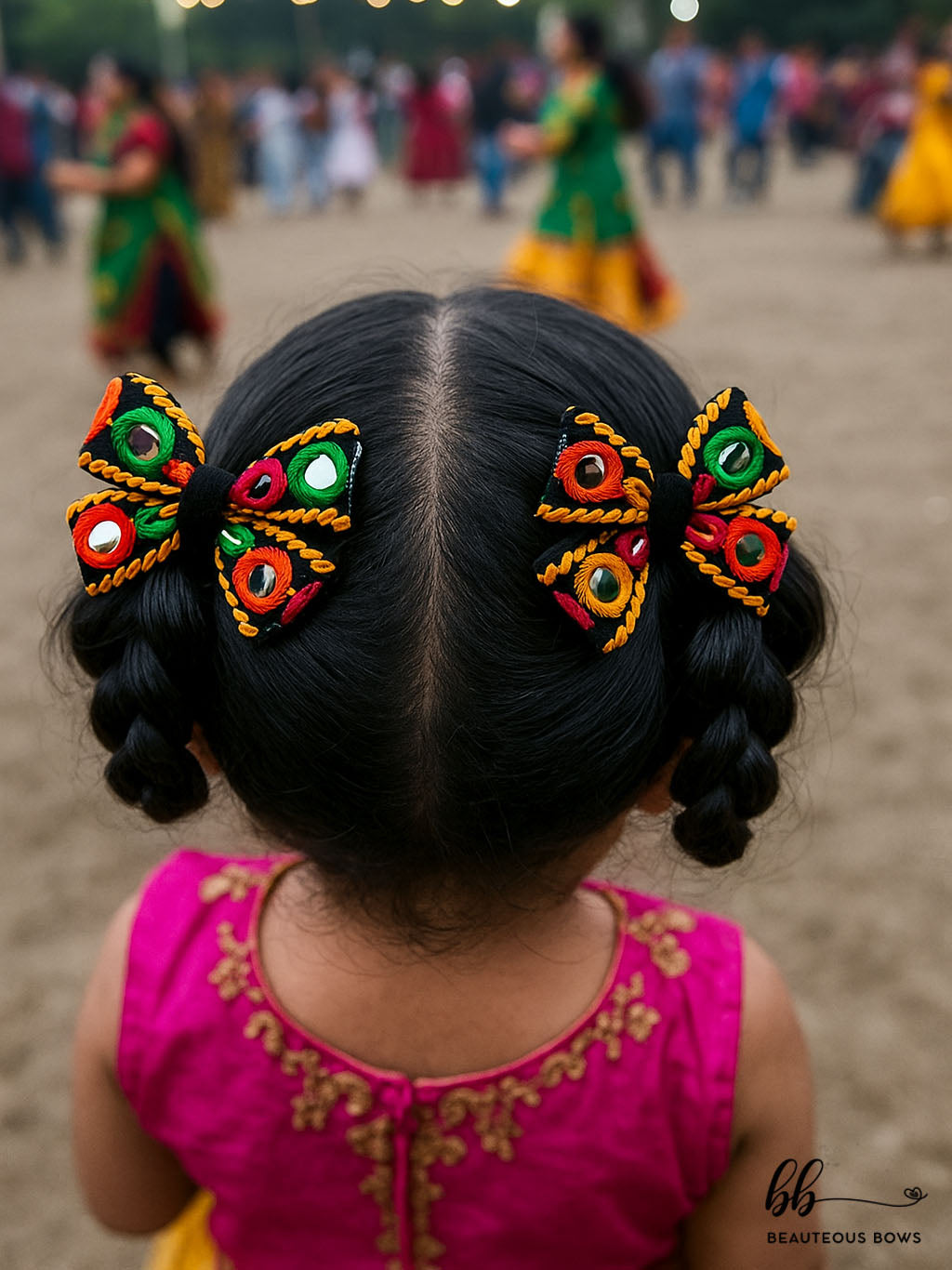 Gamthi Navratri Hair Bow Set of 2
