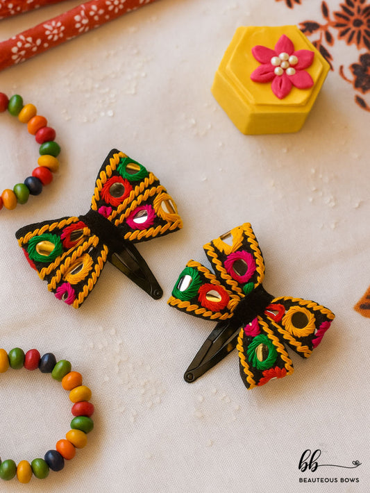 Gamthi Navratri Hair Bow Set of 2