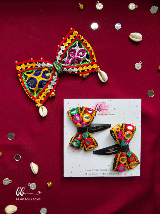 Gamthi Kodi Mom & Daughter Navratri Bow Set
