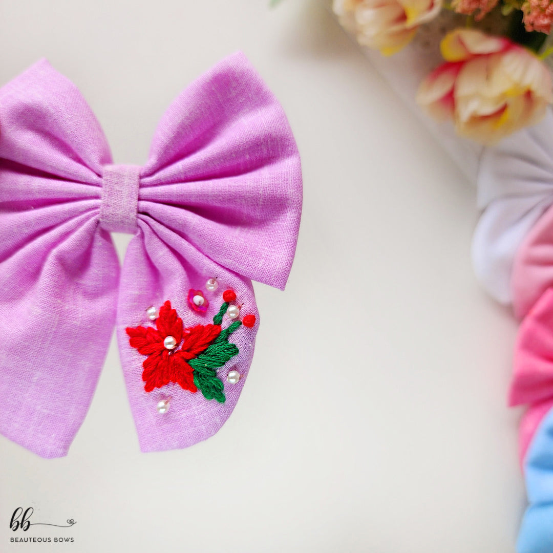 Gardenia Pigtail Hair Bow