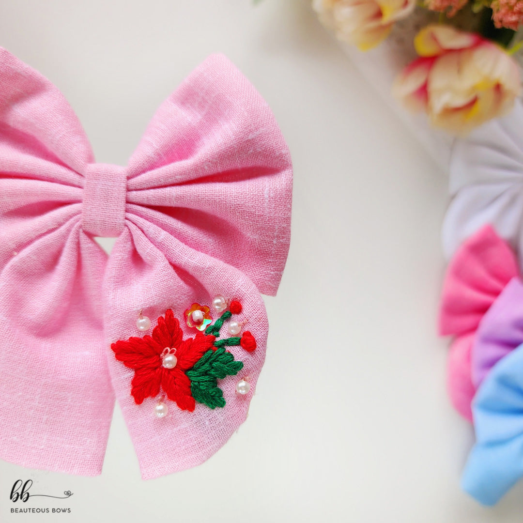 Gardenia Pigtail Hair Bow