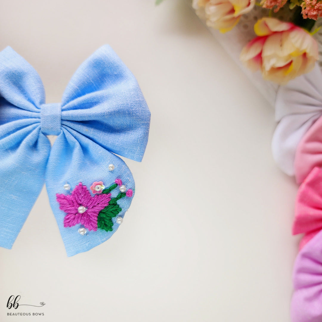 Gardenia Pigtail Hair Bow