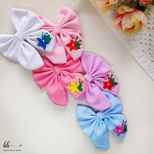 Gardenia Pigtail Hair Bow