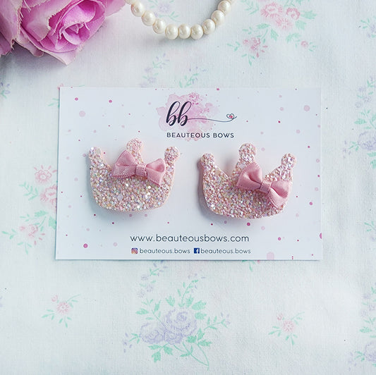 Glitter Crown Clip Set