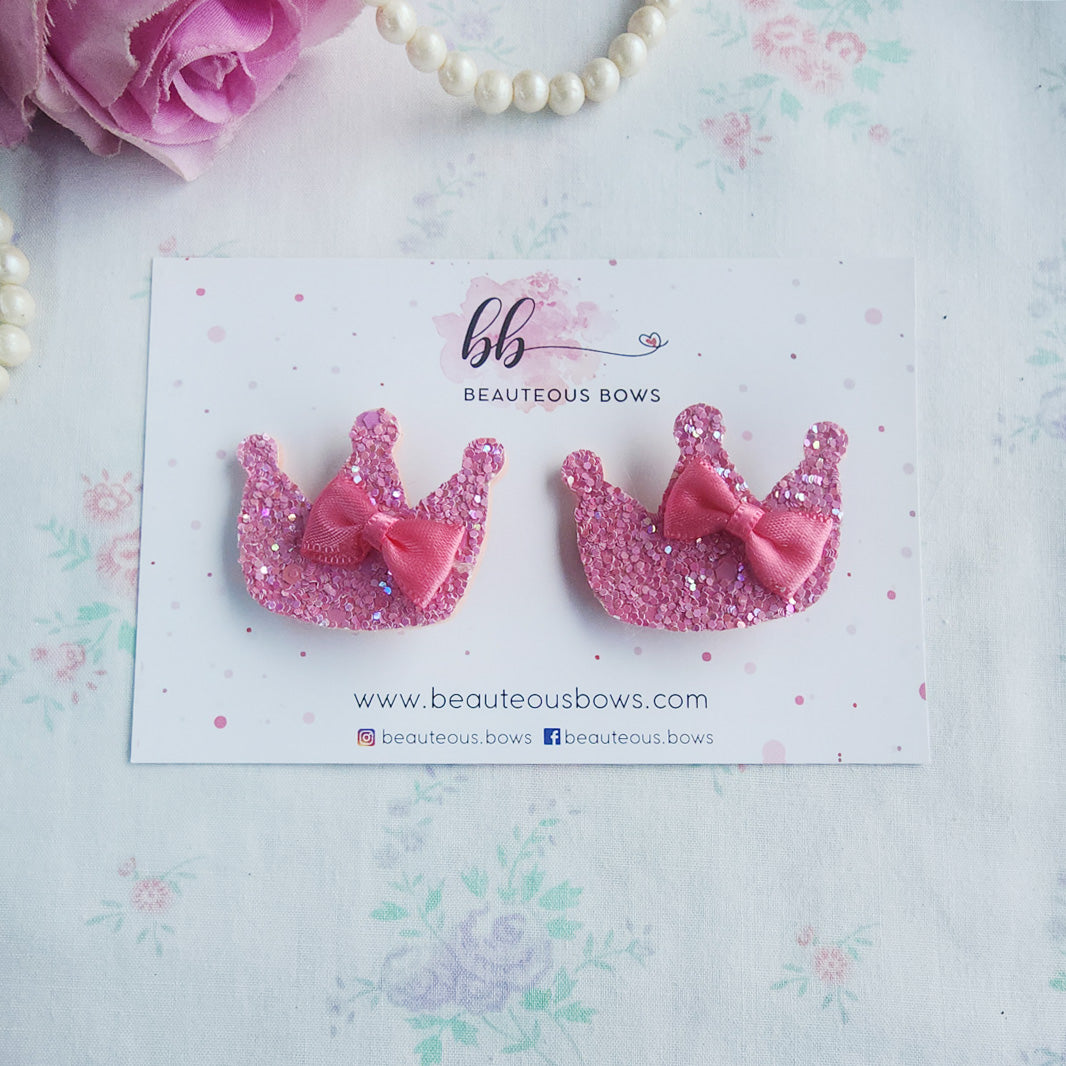 Glitter Crown Clip Set
