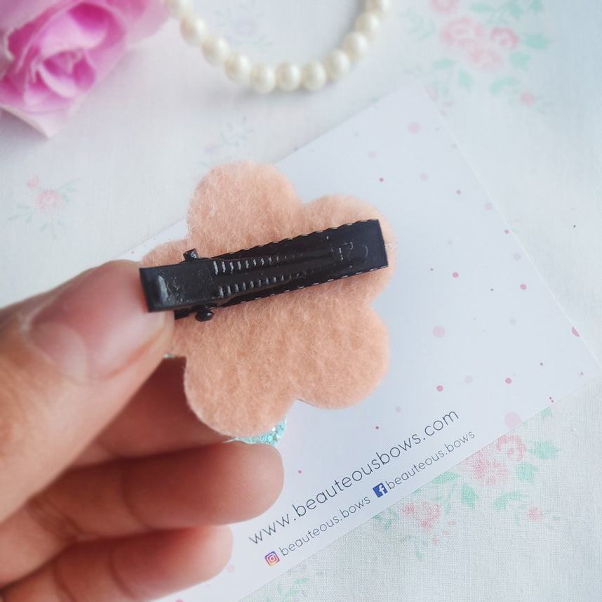 Glitter Flower Clip Set