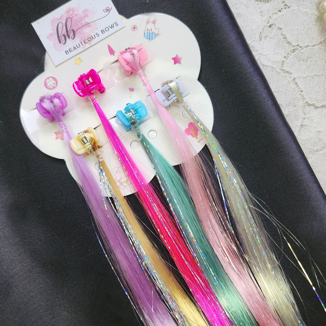 Clip in Tinsels set of 6