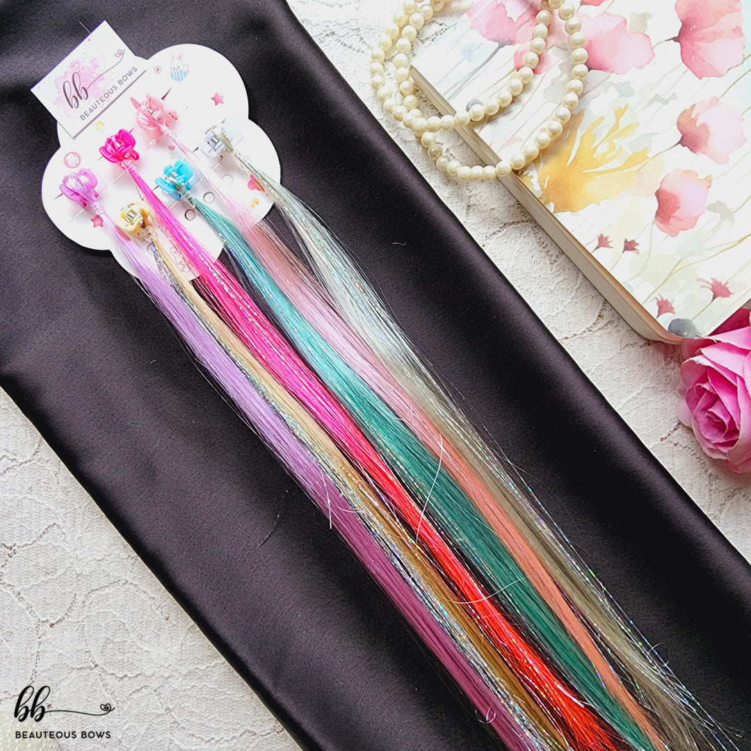 Clip in Tinsels set of 6