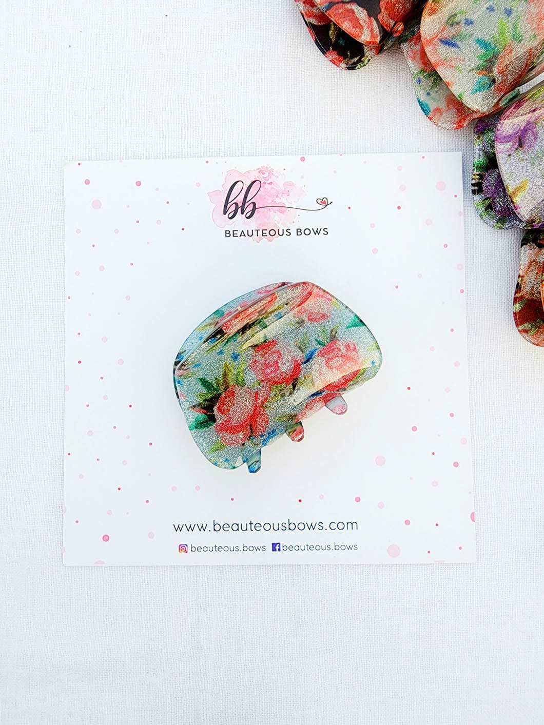 Glitter Rose Hair Claw