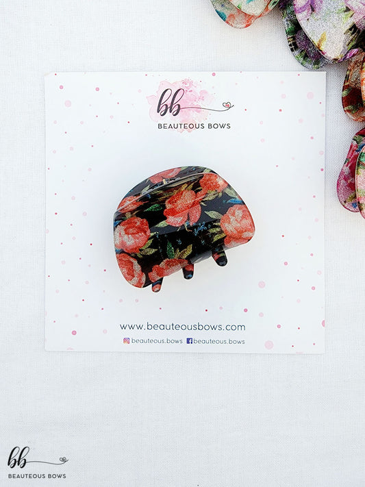 Glitter Rose Hair Claw