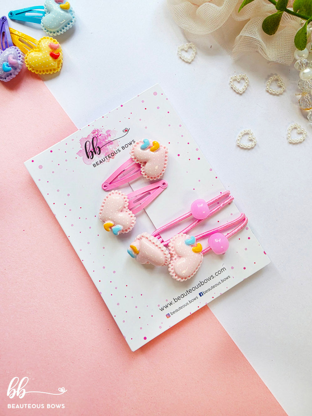 Heart Hairtie & Tic Tac set