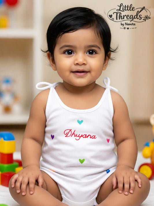 Hearts Cotton Jhabla with Custom Name