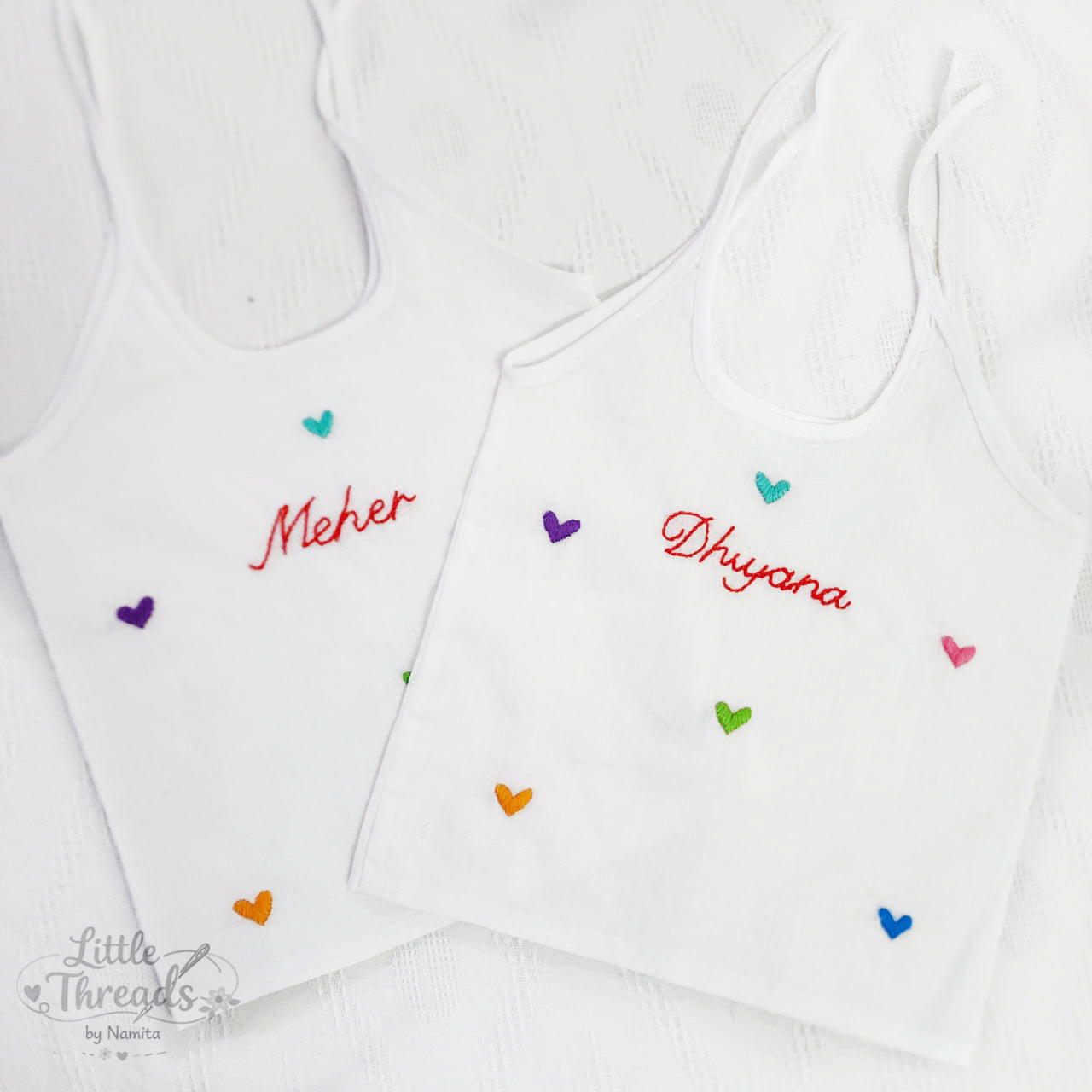 Hearts Cotton Jhabla with Custom Name