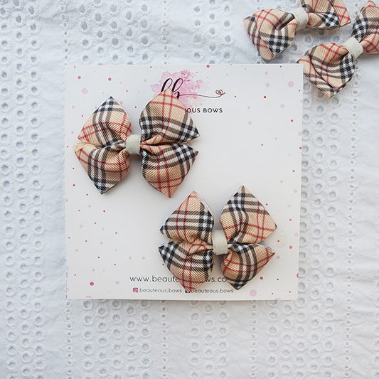 House Checks Mini Bow set of 2
