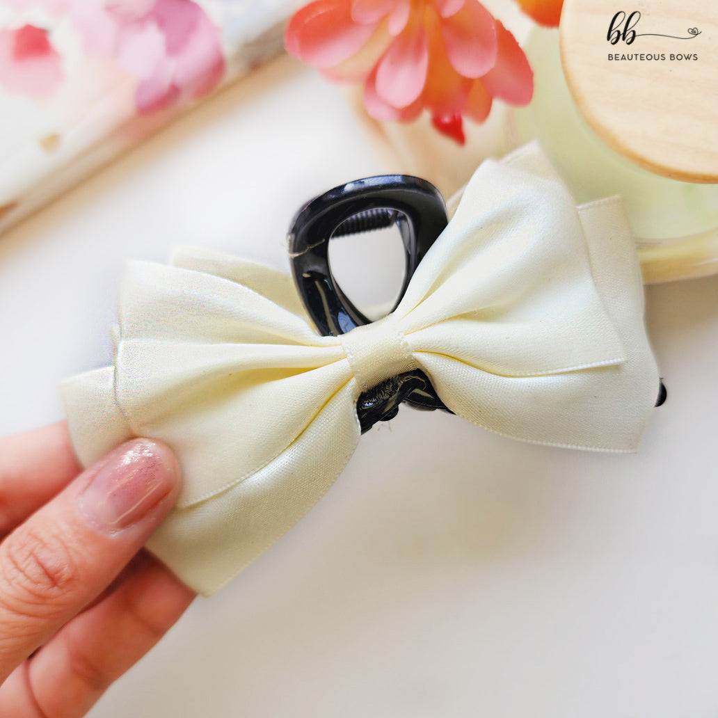 Satin Double Bow Claw Clip