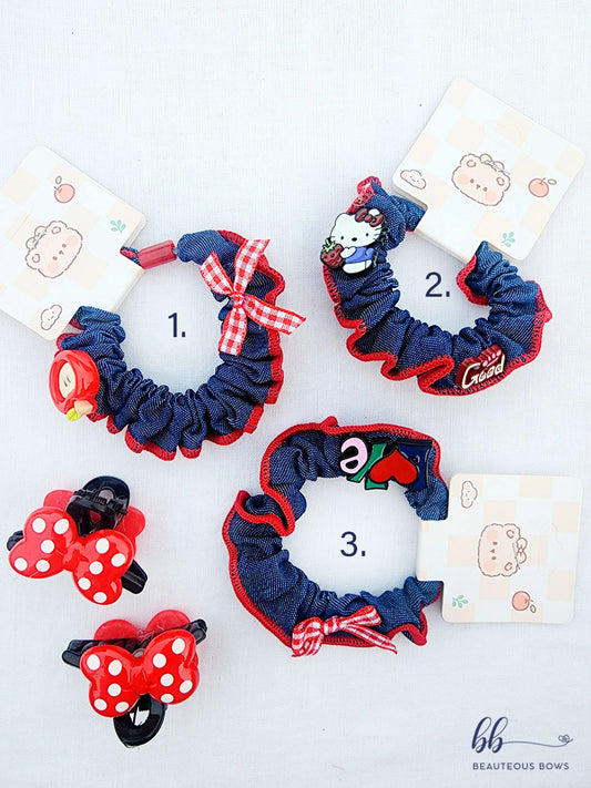 Kawai Denim Hair Scrunchie