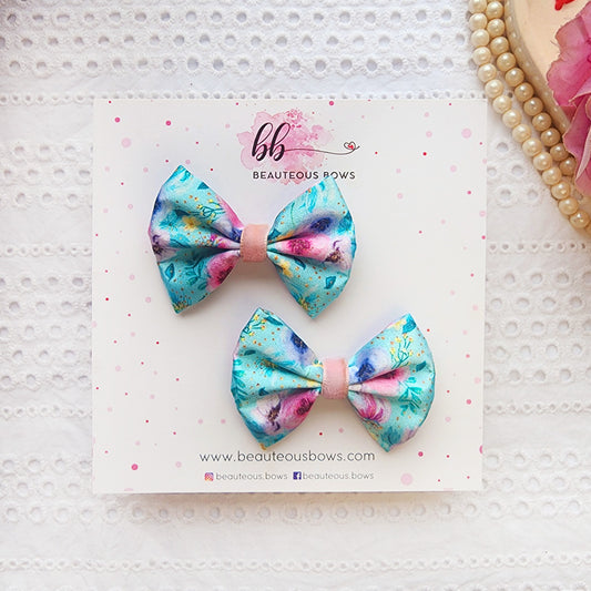 Marine Flora Satin Mini Bow set