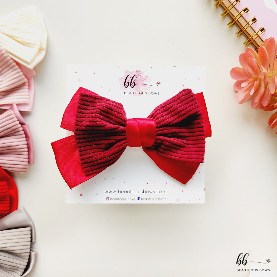 Corduroy Satin Bow