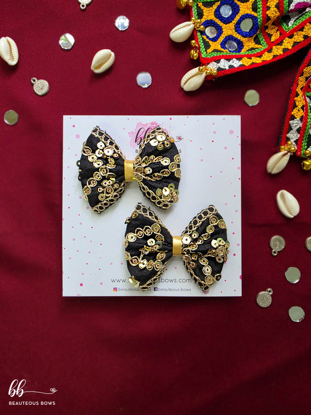 Midnight Garba Mini Hair Bow Set