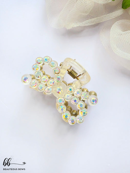 Bejewelled Mini Bow Claw Clip