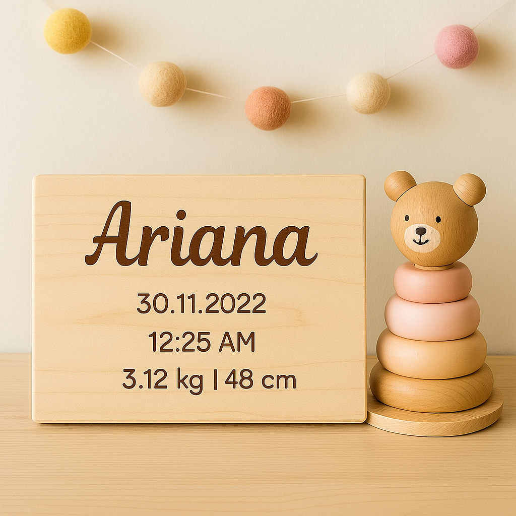 New Born Keepsake Wooden Plaque