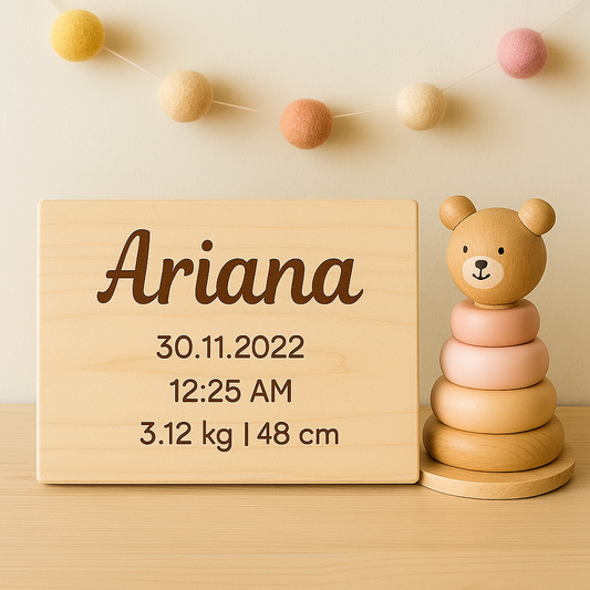 New Born Keepsake Wooden Plaque
