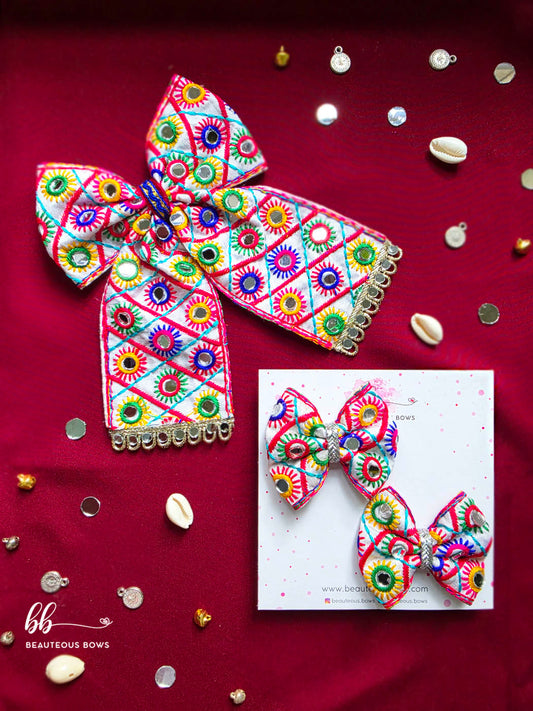 Noor Rang Mom & Daughter Navratri Bow Set