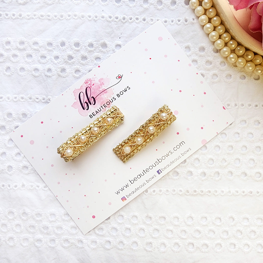 Pearl Gold Side Clip Set