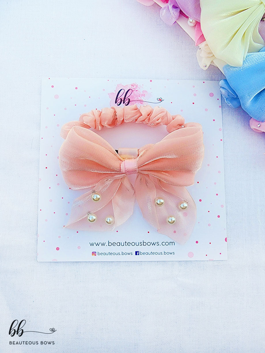 Pearly Bow Hair Tie