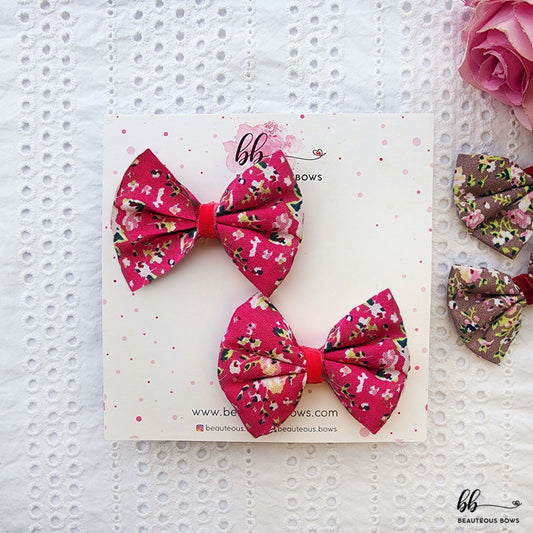 Pink Blooms Mini Bow set
