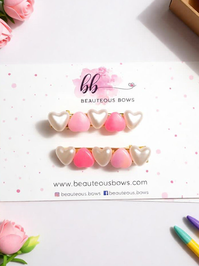 Heart Clip Set - 3 colours