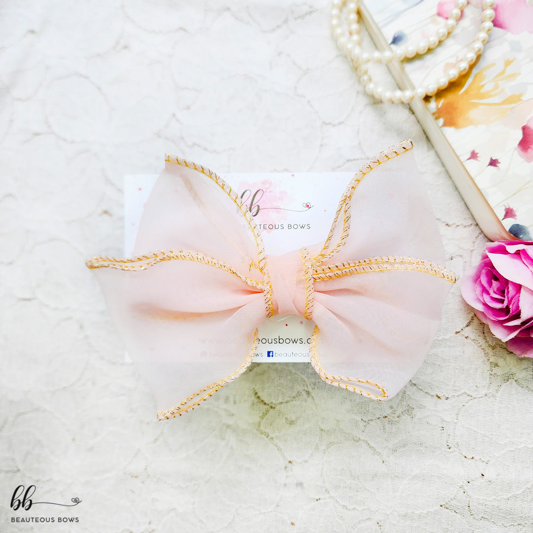 Gold detail sheer bow