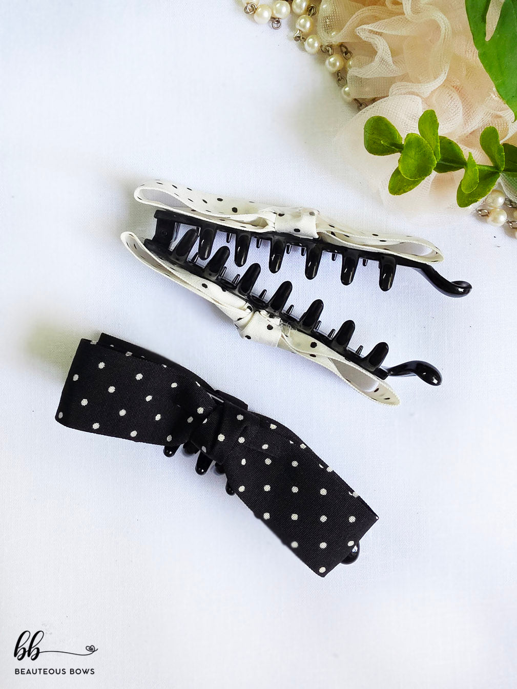 Polka Banana Hair Claw